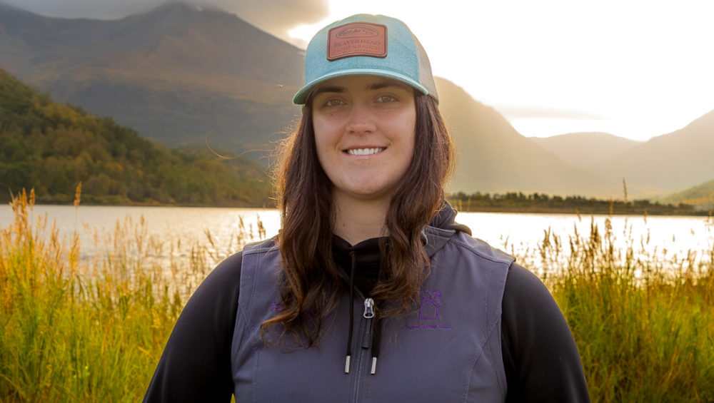 Fallon Parker, assistant bear viewing guide at Kodiak Brown Bear Center and Lodge